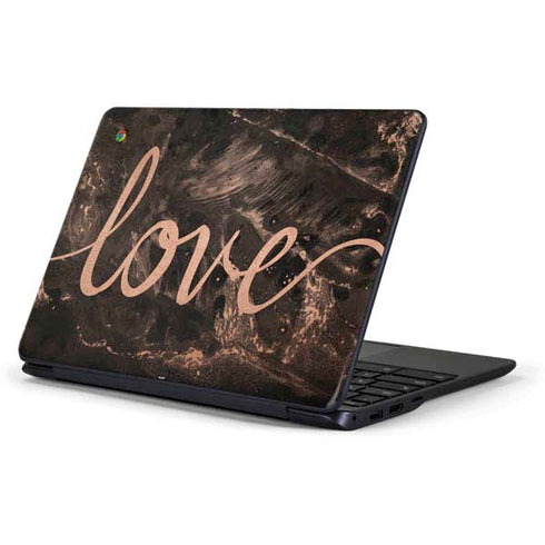 Love Rose Gold Black Samsung Chromebook Skin