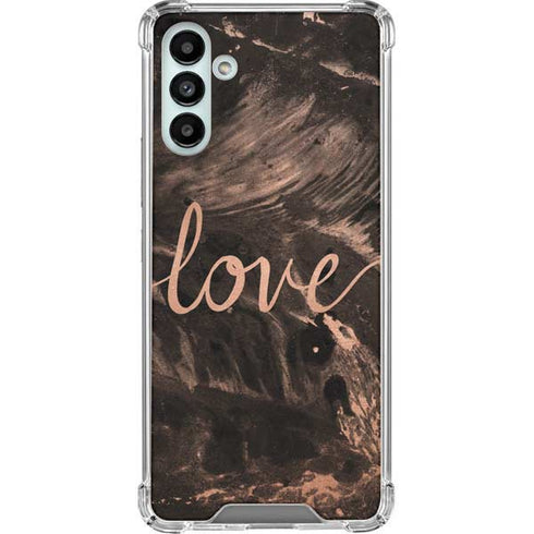 Love Rose Gold Black Galaxy A13 5G Clear Case