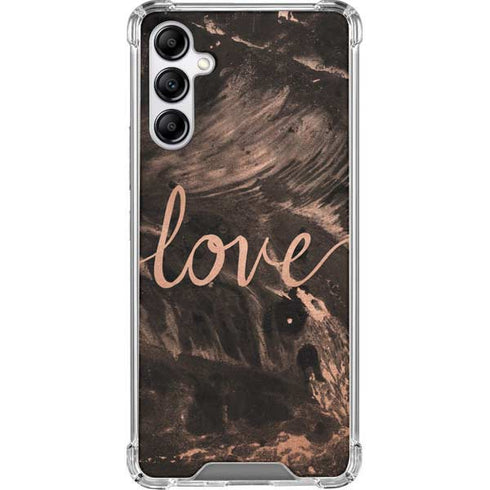 Love Rose Gold Black Galaxy A14 5G Clear Case