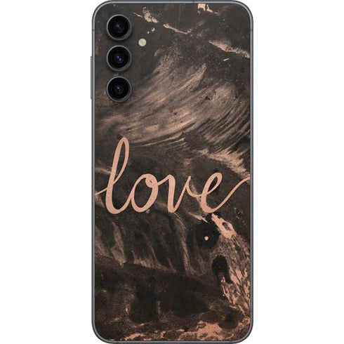 Love Rose Gold Black Galaxy A14 5G Skin