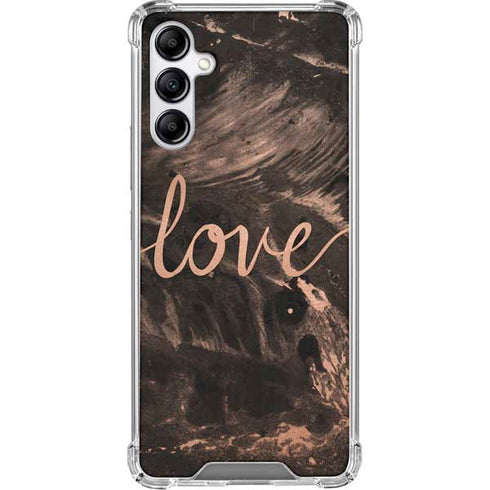 Love Rose Gold Black Galaxy A15 5G Clear Case