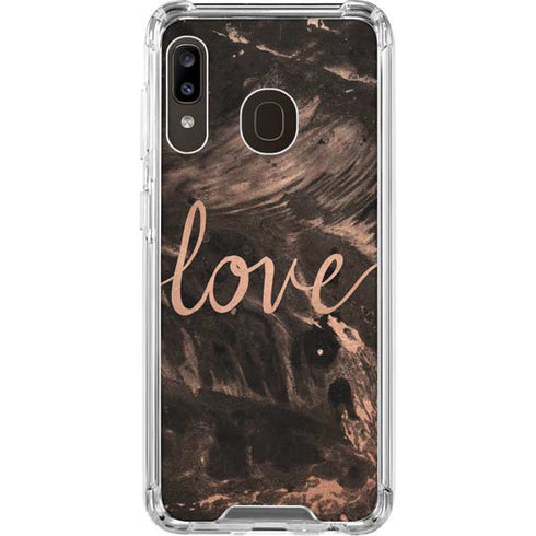 Love Rose Gold Black Galaxy A30 Clear Case