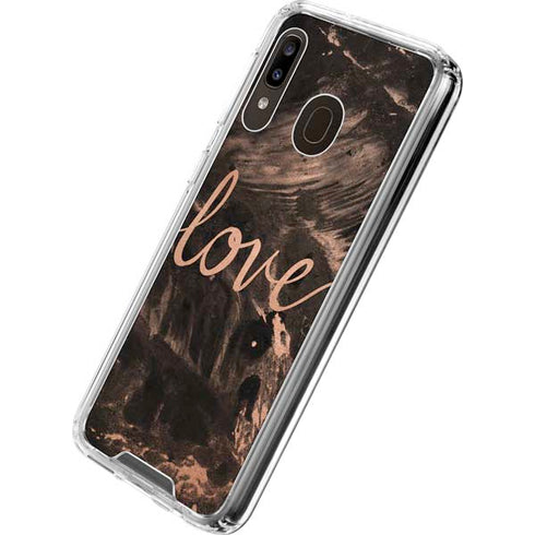 Love Rose Gold Black Galaxy A30 Clear Case