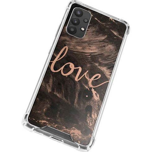 Love Rose Gold Black Galaxy A32 5G Clear Case