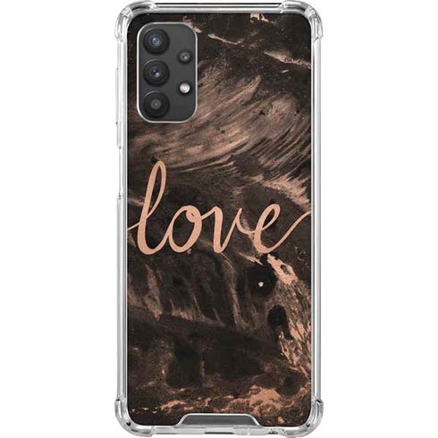 Love Rose Gold Black Galaxy A32 5G Clear Case