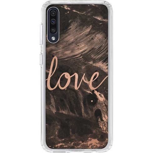 Love Rose Gold Black Galaxy A50 Clear Case