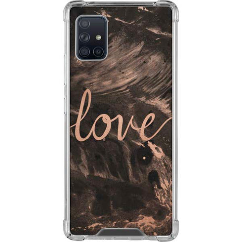 Love Rose Gold Black Galaxy A51 5G Clear Case