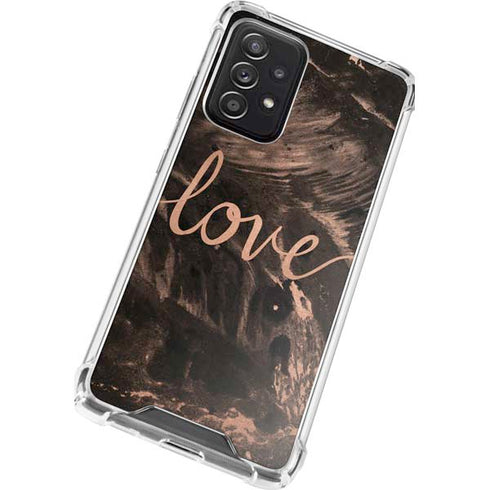 Love Rose Gold Black Galaxy A52 5G Clear Case