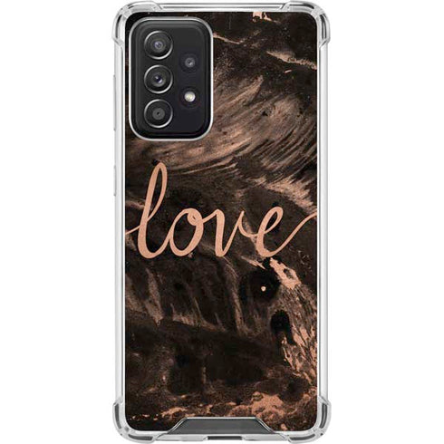 Love Rose Gold Black Galaxy A52 5G Clear Case