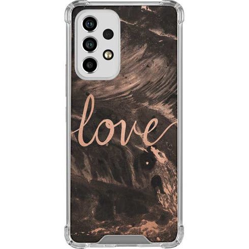 Love Rose Gold Black Galaxy A53 5G Clear Case