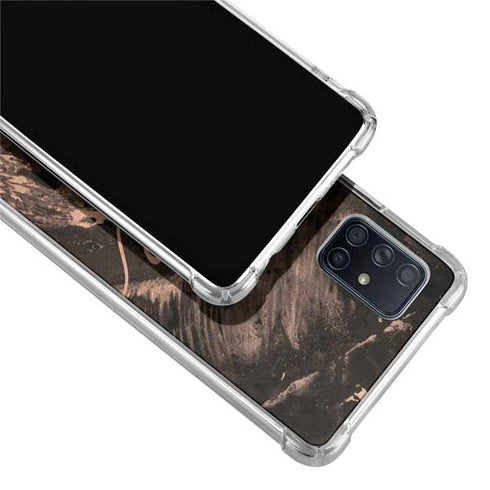 Love Rose Gold Black Galaxy A71 5G Clear Case