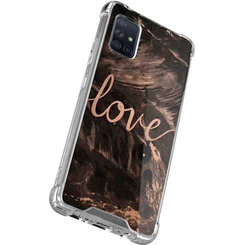 Love Rose Gold Black Galaxy A71 5G Clear Case