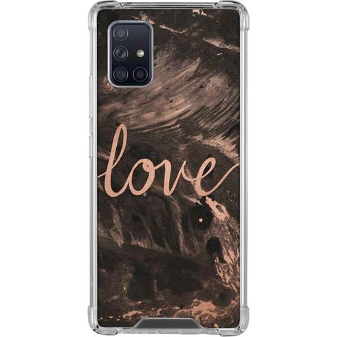 Love Rose Gold Black Galaxy A71 5G Clear Case