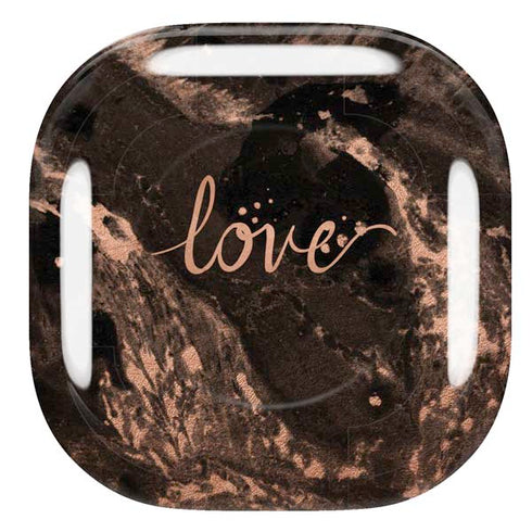 Love Rose Gold Black Galaxy Buds Pro Skin