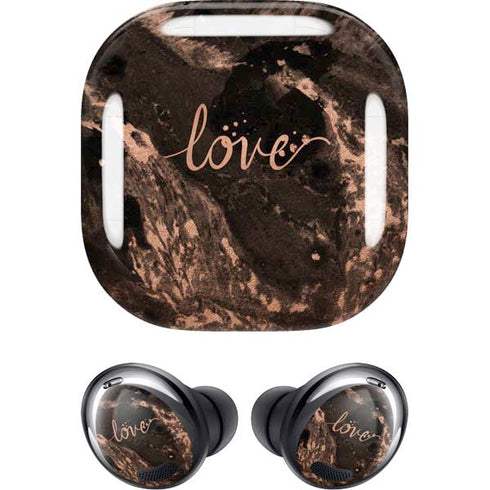 Love Rose Gold Black Galaxy Buds Pro Skin