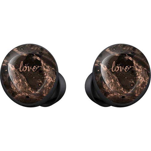 Love Rose Gold Black Galaxy Buds Skin