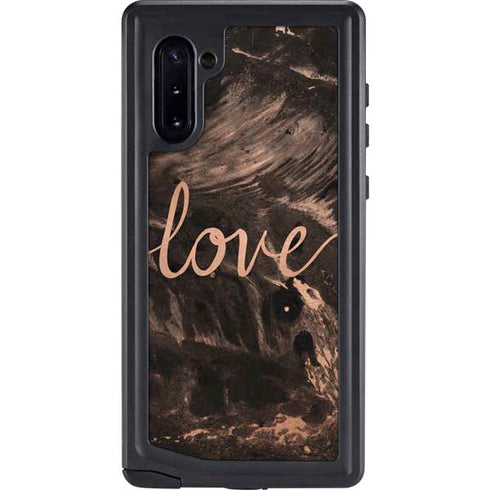 Love Rose Gold Black Galaxy Note 10 Waterproof Case