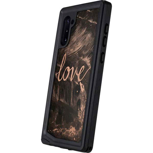 Love Rose Gold Black Galaxy Note 10 Waterproof Case