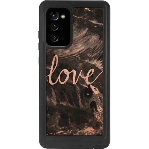 Love Rose Gold Black Galaxy Note20 5G Waterproof Case