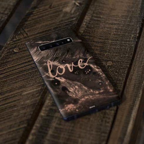 Love Rose Gold Black Galaxy S10 Plus Skin