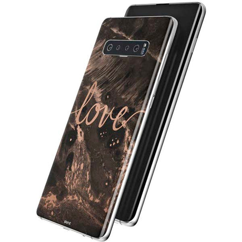 Love Rose Gold Black Galaxy S10 Skin