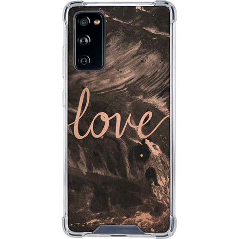 Love Rose Gold Black Galaxy S20 FE Clear Case