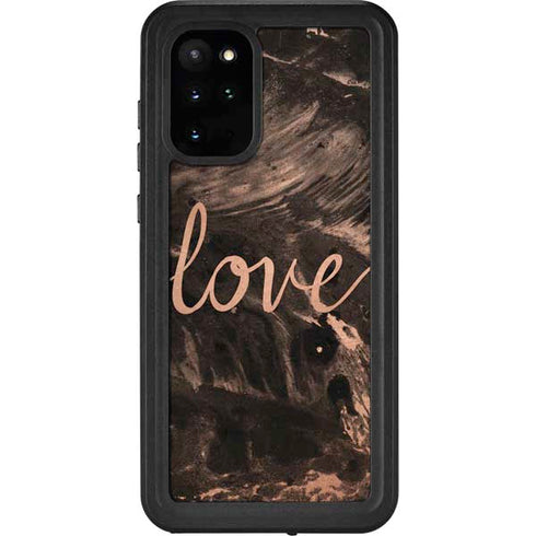 Love Rose Gold Black Galaxy S20 Plus Waterproof Case