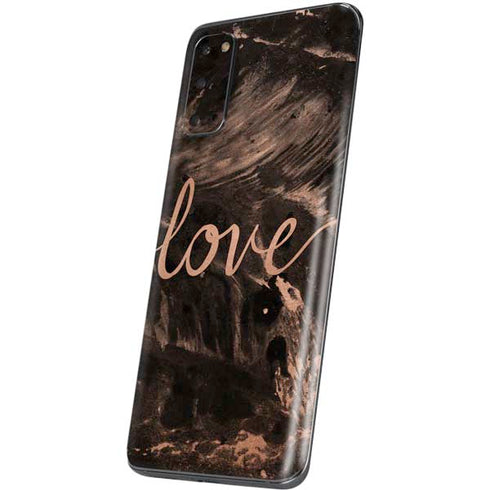 Love Rose Gold Black Galaxy S20 Skin