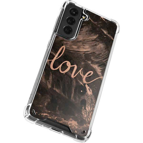 Love Rose Gold Black Galaxy S21 5G Clear Case