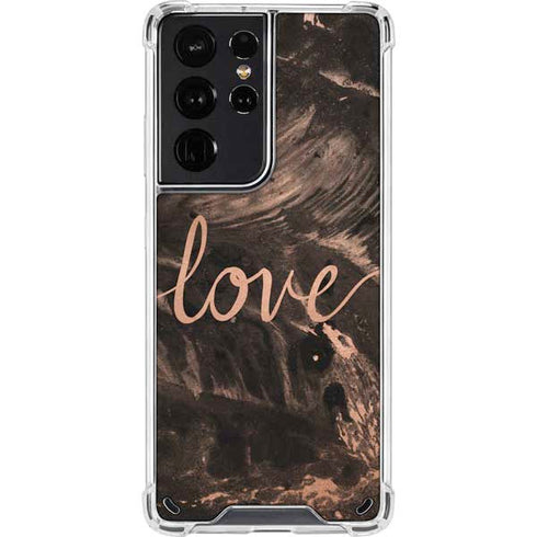 Love Rose Gold Black Galaxy S21 Ultra 5G Clear Case