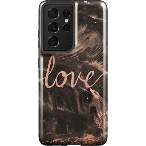 Love Rose Gold Black Galaxy S21 Ultra 5G Pro Case