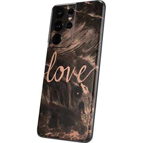 Love Rose Gold Black Galaxy S21 Ultra 5G Skin