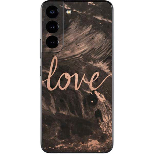Love Rose Gold Black Galaxy S22 Skin