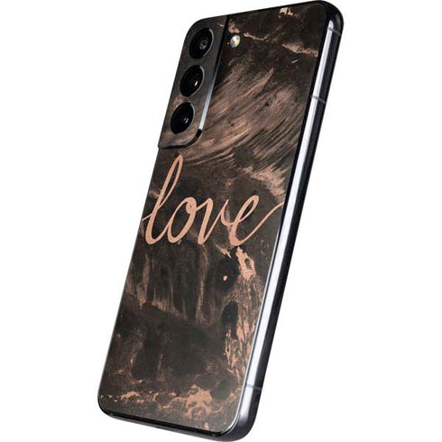 Love Rose Gold Black Galaxy S22 Skin