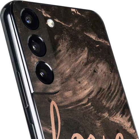 Love Rose Gold Black Galaxy S22 Skin