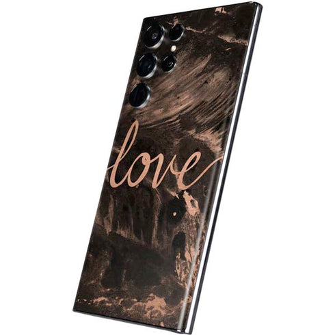 Love Rose Gold Black Galaxy S22 Ultra Skin