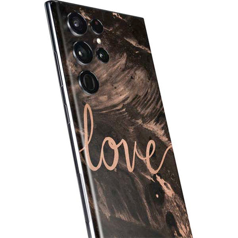 Love Rose Gold Black Galaxy S22 Ultra Skin