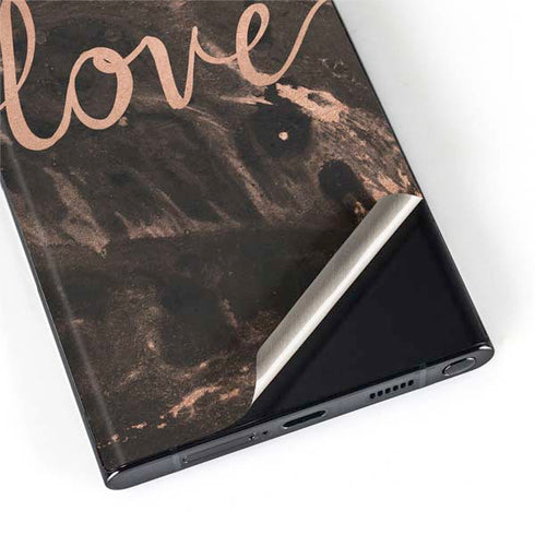 Love Rose Gold Black Galaxy S22 Ultra Skin
