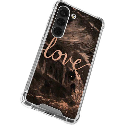 Love Rose Gold Black Galaxy S23 Clear Case