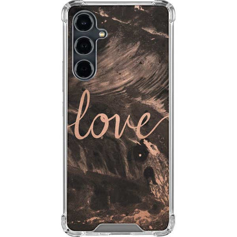 Love Rose Gold Black Galaxy S23 FE Clear Case