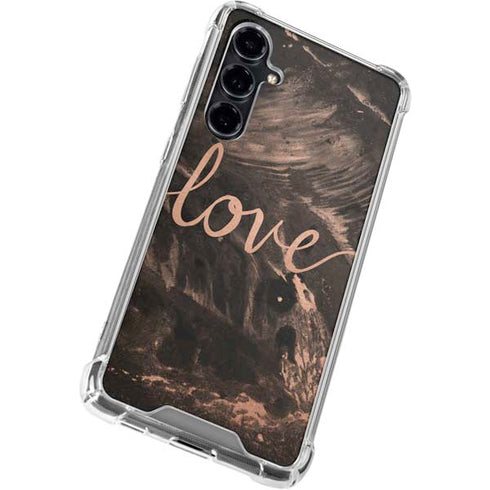 Love Rose Gold Black Galaxy S23 FE Clear Case