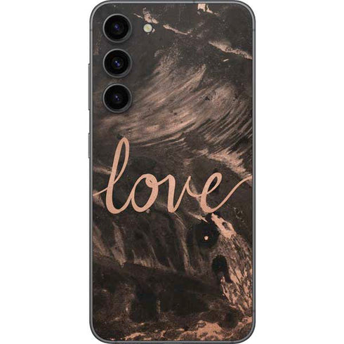 Love Rose Gold Black Galaxy S23 Plus Skin