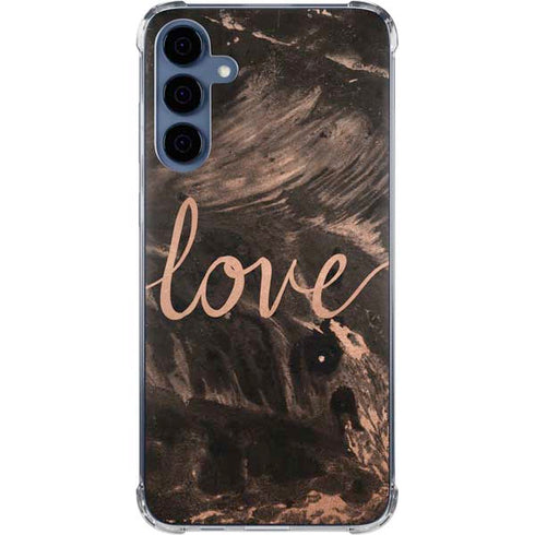 Love Rose Gold Black Galaxy S24 Clear Case