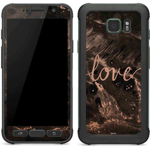 Love Rose Gold Black Galaxy S7 Active Skin