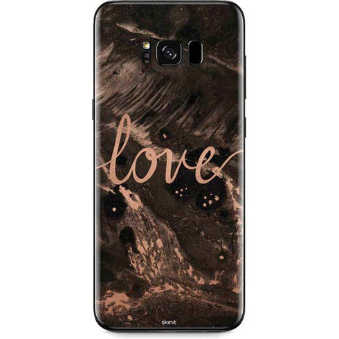 Love Rose Gold Black Galaxy S8 Skin
