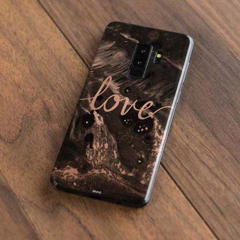 Love Rose Gold Black Galaxy S9 Plus Skin