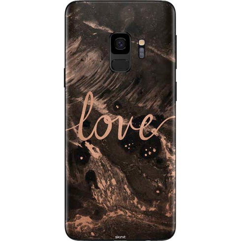Love Rose Gold Black Galaxy S9 Skin