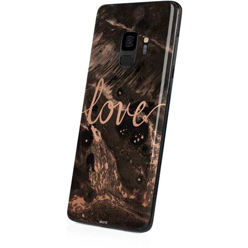 Love Rose Gold Black Galaxy S9 Skin