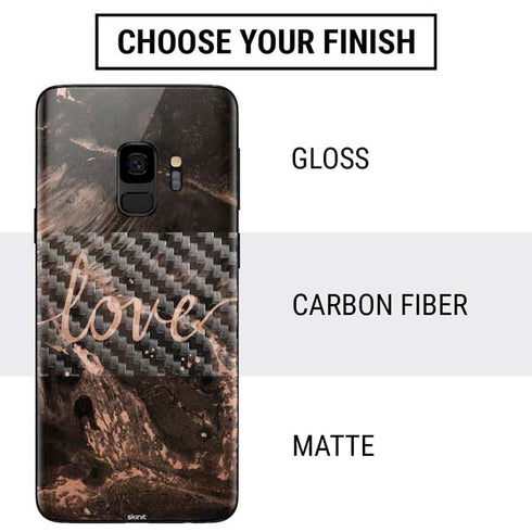 Love Rose Gold Black Galaxy S9 Skin
