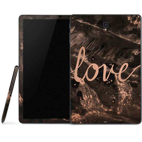Love Rose Gold Black Samsung Galaxy Tab Skin
